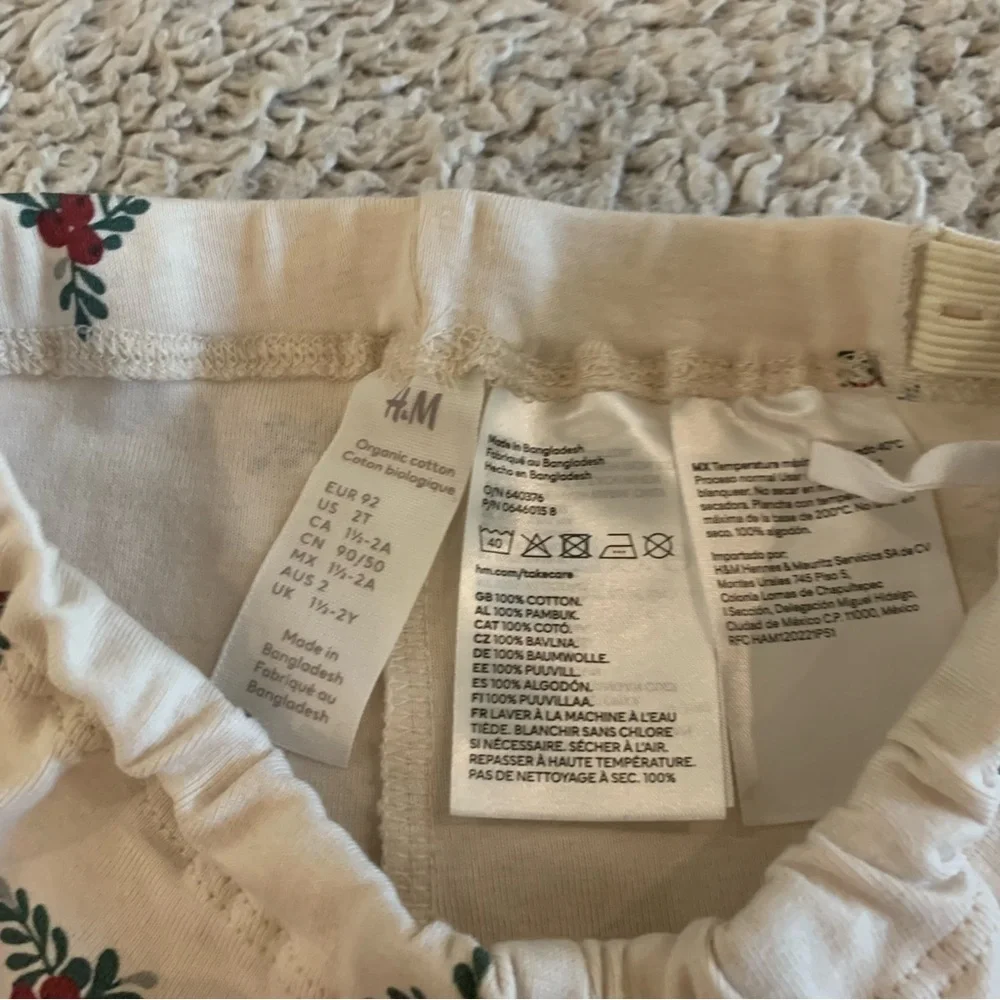 H&M Beige Kids lounge Set with Floral Design